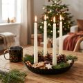 Bougeoir en métal en forme de gâteau – Noir, Ø 24 cm – Décoration de table élégante pour 4 bougies – 2 pièces | Floristik24.be