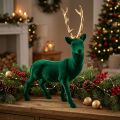 Déco cerf debout or vert décoration de Noël figure 40cm | Floristik24.be