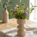 Vase à fleurs en métal émaillé marron cappuccino Ø9cm H17,5cm | Floristik24.be
