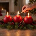 Lot de 6 bougies boules rouges, 100 mm - Idéales pour les décorations de Noël et les fêtes, longue durée de combustion | Floristik24.be