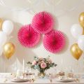 Décoration de fête, fleur en papier alvéolé, fuchsia, Ø 40 cm, 4 p. | Floristik24.be