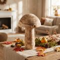 Grand champignon décoratif en bois de champignon Paulownia Ø21cm H33cm | Floristik24.be