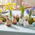 Poussin de Pâques Poussin Oeuf de Pâques Plumes Blanc Naturel H9cm 4 pcs | Floristik24.be