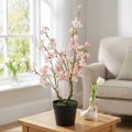 Amandier Grande Plante Artificielle en Pot Rose Blanc 74cm | Floristik24.be