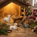 Figurines de la Nativité animaux pour crèche de Noël set 6-11cm 4 pcs | Floristik24.be
