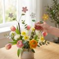 Bouchon décoratif fleur en bois H44cm 6 pcs | Floristik24.be