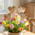 Bouchon de fleur coeur bouchon décoratif fleurs de coeur 8×1,5×8cm 4 pcs | Floristik24.be