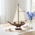 Décoration de bateau à voile en bois de pin marron 32×5×41cm | Floristik24.be