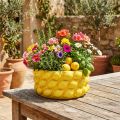 Jardinière citron bol en céramique jaune Ø26cm H12cm | Floristik24.be