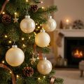 Boules de sapin de Noël en verre Boules de Noël crème mix Ø6cm 24 pcs | Floristik24.be