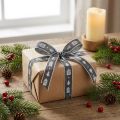Ruban décoratif pour maisons de Noël et sapins de Noël blanc anthracite 15mm 20m | Floristik24.be