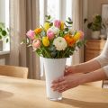 Vase “Fizzy” Ø16cm H27cm blanc, 1 pièce | Floristik24.be