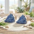 Coquillage Décoration Maritime Céramique Bleu Beige 16.5×11×9.5cm 2 pcs | Floristik24.be