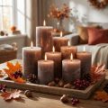 Bougies piliers, uni marron, différentes tailles | Floristik24.be