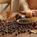 Perles décoratives marron Ø10mm 115 pcs | Floristik24.be