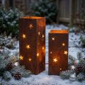 Bougeoirs de Noël, finition rustique, hauteur 40/50 cm, lot de 2 | Floristik24.be