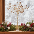 Branche de haricot fleuri métallisée, plante artificielle de Noël, 80 cm, lot de 3 | Floristik24.be
