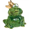 Floristik24 Décoration printanière, grenouille avec couronne, figurine décorative, prince grenouille