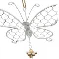 Floristik24 Décoration de printemps, papillons en métal, Pâques, pendentif de décoration papillon 2pcs