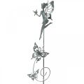 Floristik24 Décoration florale, bouchon métal fée fleur, printemps, elfe avec papillons, bouchon plante 2pcs