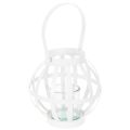 Floristik24 Lanterne de jardin en métal et verre, porte-bougie suspendu, blanc, Ø18,5 cm