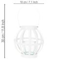 Lanterne de jardin en métal et verre, porte-bougie suspendu, blanc, Ø18,5 cm | Floristik24.be