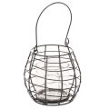 Floristik24 Lanterne de jardin avec poignée, noire, bougeoir en verre, Ø17cm, H15cm