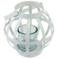 Floristik24 Lanterne de jardin lanterne en verre métal à suspendre blanc Ø18,5cm