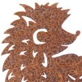 Piquet de jardin décoratif à motif hérisson rouille pour l'été et l'automne, 53 cm | Floristik24.be