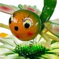 Floristik24 Bouchon décoratif papillon et fleur à ressorts métalliques vert, orange H70cm