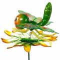 Floristik24 Bouchon décoratif papillon et fleur à ressorts métalliques vert, orange H70cm
