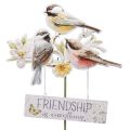 Floristik24 Piquets de jardin en métal oiseaux, piquets de fleurs pour le jardin 84cm