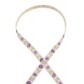 Floristik24 Ruban cadeau fleurs ruban coton violet blanc 15mm 20m