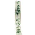 Floristik24 Ruban cadeau ruban décoratif eucalyptus vert 25mm 20m