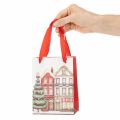Sac cadeau de Noël avec maisons et sapin de Noël, 16 cm, 2 pièces | Floristik24.be