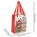 Sac cadeau de Noël avec maisons et sapin de Noël, 16 cm, 2 pièces | Floristik24.be