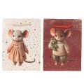 Sac cadeau de Noël à motif souris, 16 cm, lot de 2 | Floristik24.be