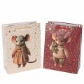 Floristik24 Sac cadeau à motif souris et étoiles pour Noël, 24 cm, lot de 2