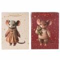 Sac cadeau à motif souris et étoiles pour Noël, 24 cm, lot de 2 | Floristik24.be