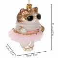 Ornements en verre en forme de chat avec tutu, décorations pour sapin de Noël, 11 cm, lot de 2 | Floristik24.be