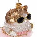 Ornements en verre en forme de chat avec tutu, décorations pour sapin de Noël, 11 cm, lot de 2 | Floristik24.be