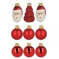 Floristik24 Mini figurines de décoration de Noël et boules assorties verre 3cm 9pcs