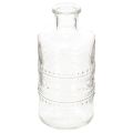 Floristik24 Bouteille en verre à motifs, cylindrique, transparente, vase décoratif, 15 cm, lot de 6