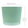 Floristik24 Pot de fleur en verre jardinière verte pot en verre Ø10cm H8.5cm