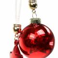 Floristik24 Boule de décoration de sapin de Noël en verre avec étoile rouge 5cm