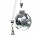 Floristik24 Boule de décoration de sapin de Noël en verre avec étoile argentée 5cm