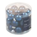Floristik24 Mini boules de Noël en verre boules de verre bleues Ø2,5cm 20pcs