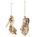 Floristik24 Ornement en verre en forme de chaussure à motif léopard, décoration pour sapin de Noël, 13 cm, lot de 2