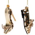 Ornement en verre en forme de chaussure à motif léopard, décoration pour sapin de Noël, 13 cm, lot de 2 | Floristik24.be