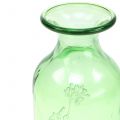 Floristik24 Vase en verre bouteille jaune, vert H19cm 2pcs